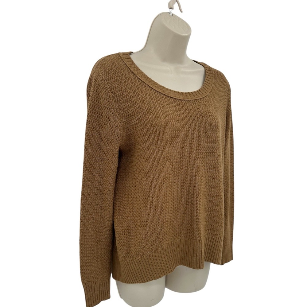 Old Navy Textured Knit Sweater Women's Small Camel Brown Crewneck Pullover - Picture 4 of 9